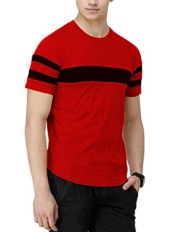 Short Sleeve Shirts for Men - Crewneck Soft Jersey Half Sleeves Casual Tshirt Mens