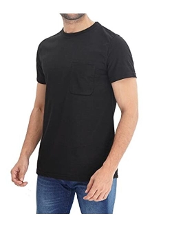 Short Sleeve Shirts for Men - Crewneck Soft Jersey Half Sleeves Casual Tshirt Mens