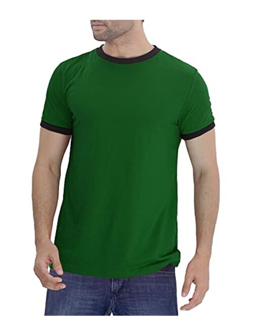 Decrum Short Sleeve Shirts for Men - Crewneck Soft Jersey Half Sleeves Casual Tshirt Mens