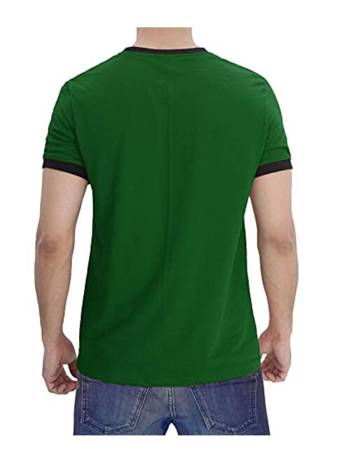 Decrum Short Sleeve Shirts for Men - Crewneck Soft Jersey Half Sleeves Casual Tshirt Mens