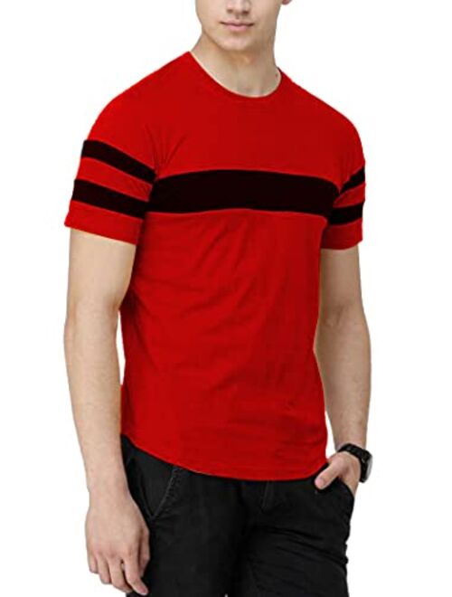 Decrum Short Sleeve Shirts for Men - Crewneck Soft Jersey Half Sleeves Casual Tshirt Mens