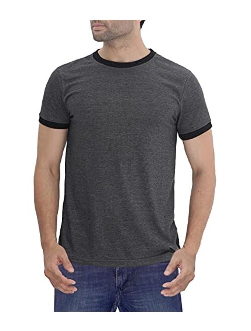 Decrum Short Sleeve Shirts for Men - Crewneck Soft Jersey Half Sleeves Casual Tshirt Mens