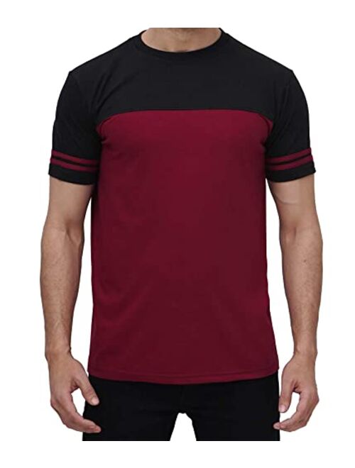 Decrum Short Sleeve Shirts for Men - Crewneck Soft Jersey Half Sleeves Casual Tshirt Mens