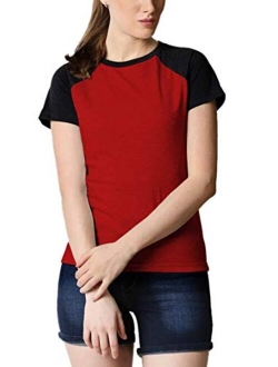 Raglan Shirts for Women - Womens Soft Sports Jersey Short and Long Sleeves Baseball Tee