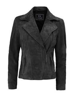 Leather Jackets For Women - Real Lambskin Biker Style Asymmetrical Leather Jacket