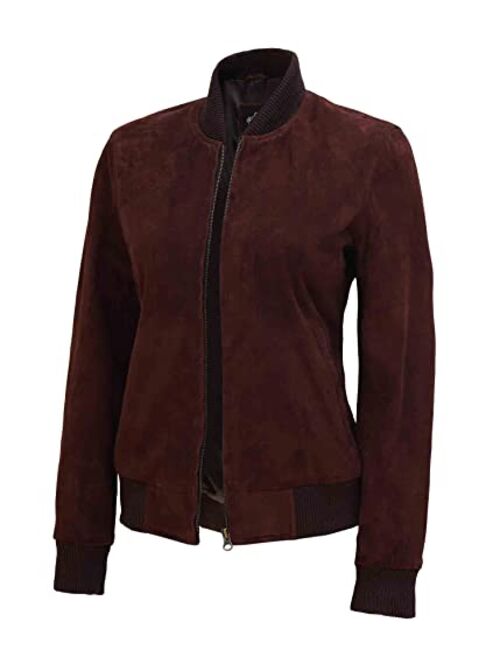 Decrum Leather Jacket Women - Cafe Racer Real Lambskin Leather Motorcycle Jackets