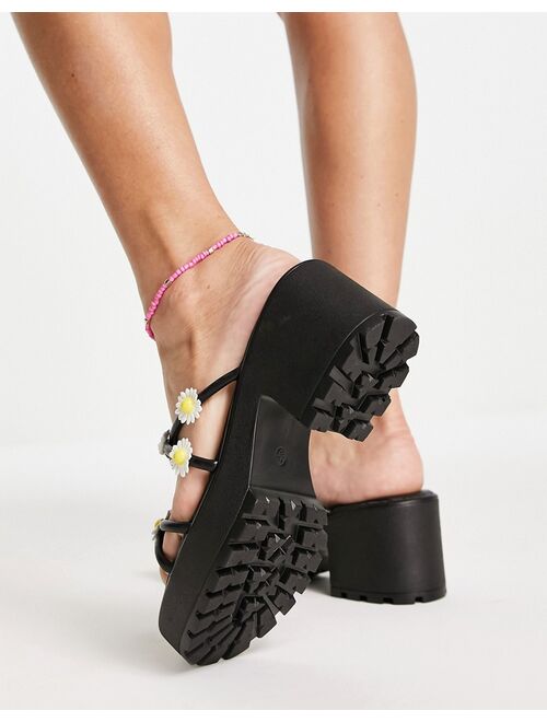 Koi Footwear Daisy strappy vegan-friendly sandals in black