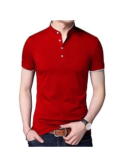 Henley Shirts for Men - Short/Long Sleeves Slim Fit Soft Casual Polo Tees