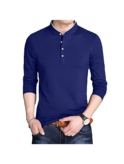 Henley Shirts for Men - Short/Long Sleeves Slim Fit Soft Casual Polo Tees