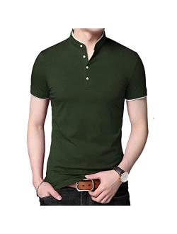 Henley Shirts for Men - Short/Long Sleeves Slim Fit Soft Casual Polo Tees