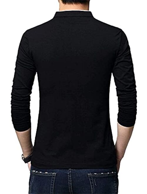 Decrum Henley Shirts for Men - Short/Long Sleeves Slim Fit Soft Casual Polo Tees