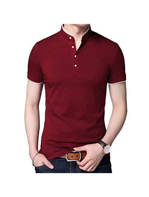 Decrum Henley Shirts for Men - Short/Long Sleeves Slim Fit Soft Casual Polo Tees