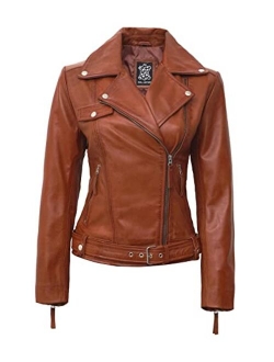 Red Leather Jacket Women Real Lambskin Burgundy Motorcycle Jackets