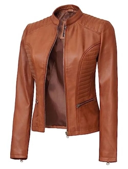 Women Real Leather Jacket Adult - Black And Brown Lambskin Leather Jackets Womens