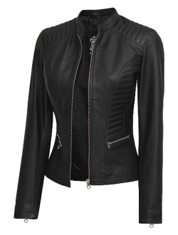 Women Real Leather Jacket Adult - Black And Brown Lambskin Leather Jackets Womens