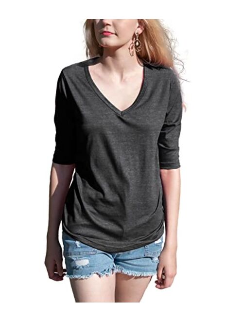 Decrum Tunic Shirts For Women - Tunics Tops & Tees 3/4 Sleeve T Shirts For Women