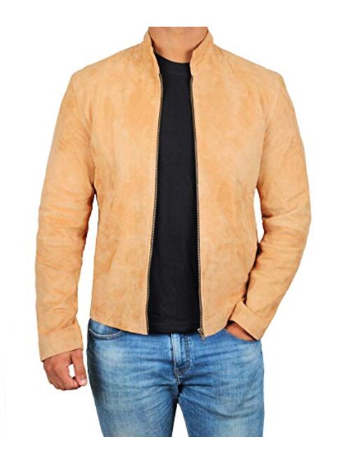 Decrum Mens Suede Jacket - Genuine Leather Suede Jacket for Men