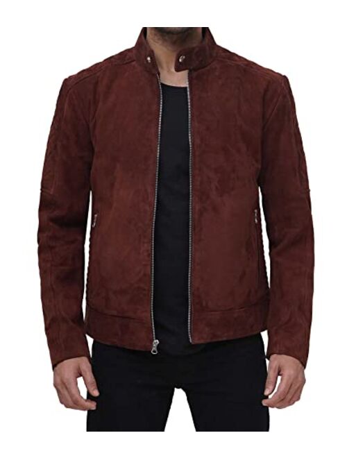 Decrum Mens Suede Jacket - Genuine Leather Suede Jacket for Men