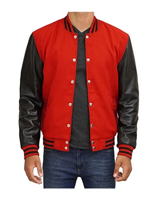 Decrum Varsity Jacket For Men - Casual Highschool Baseball Fashion Jackets