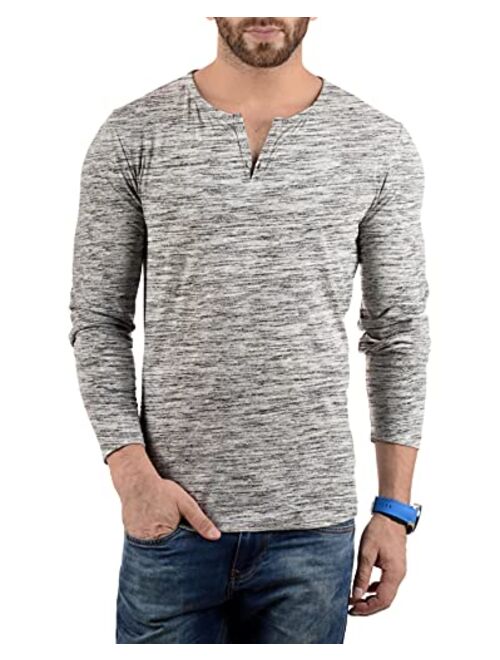 Decrum Henley Long Sleeve Shirts for Men - Casual Slim Fit Full Sleeves T-Shirts