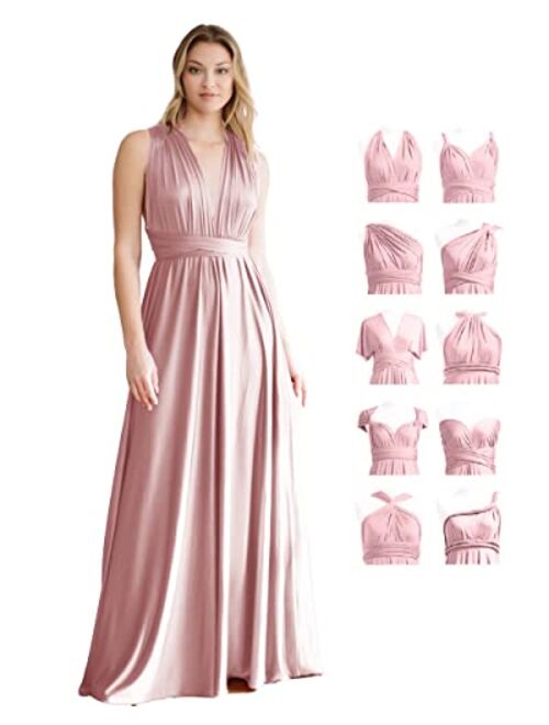 Belle's Design Women's Infinity Bridesmaid Dress with Bandeau top Evening Transformer Maxi Regular and Plus Size