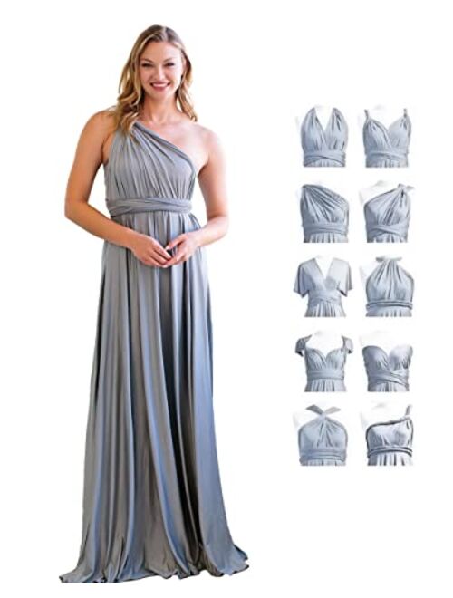 Belle's Design Women's Infinity Bridesmaid Dress with Bandeau top Evening Transformer Maxi Regular and Plus Size