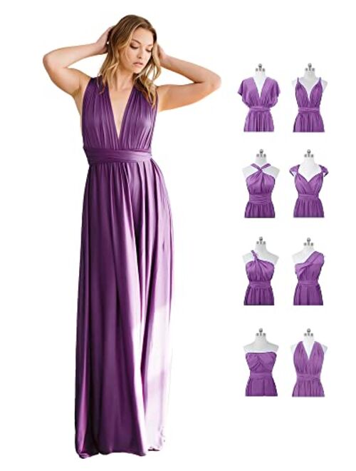 Belle's Design Women's Infinity Bridesmaid Dress with Bandeau top Evening Transformer Maxi Regular and Plus Size