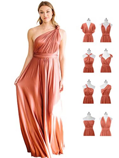 Belle's Design Women's Infinity Bridesmaid Dress with Bandeau top Evening Transformer Maxi Regular and Plus Size