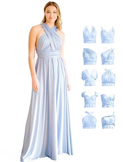 Belle's Design Women's Infinity Bridesmaid Dress with Bandeau top Evening Transformer Maxi Regular and Plus Size