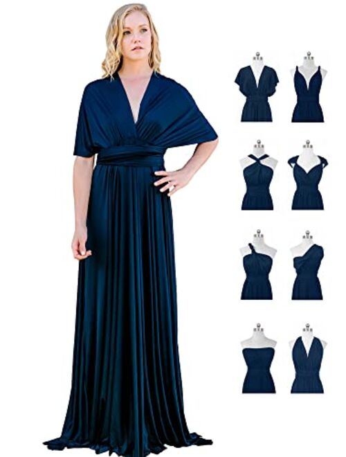 Belle's Design Women's Infinity Bridesmaid Dress with Bandeau top Evening Transformer Maxi Regular and Plus Size