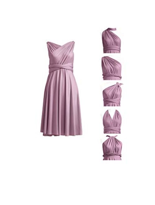 72STYLES Women's Convertible Dress Short Infinity Dress Transformer Multiway Wrap Dress for Bridesmaid