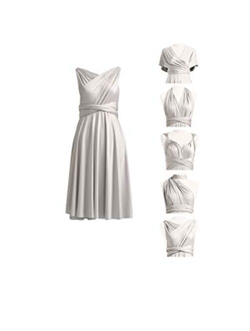 72STYLES Women's Convertible Dress Short Infinity Dress Transformer Multiway Wrap Dress for Bridesmaid