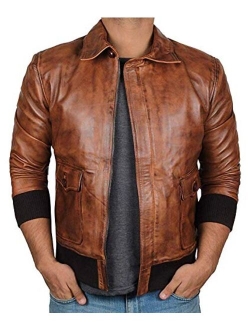 Mens Leather Jacket Real Lambskin Motorcycle Jacket for Men