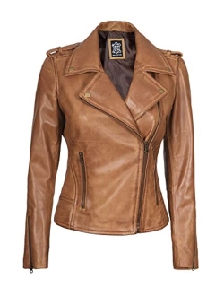 Biker Leather Jacket Women - Ladies Sexy Racer Motorcycle Jackets