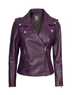 Biker Leather Jacket Women - Ladies Sexy Racer Motorcycle Jackets