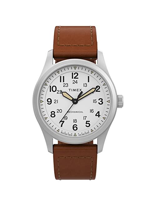 Timex 38 mm Expedition North Field Post Mechanical Eco-Friendly Leather Strap Watch