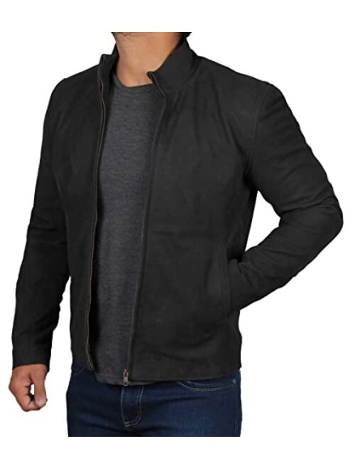 Decrum Mens Suede Jacket - Genuine Leather Suede Jacket for Men