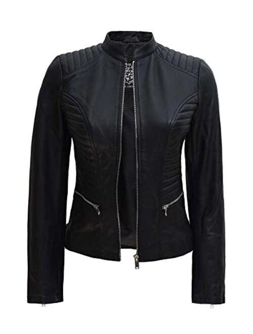 Decrum Women Leather Jacket - Real Lambskin Leather Jackets For Women