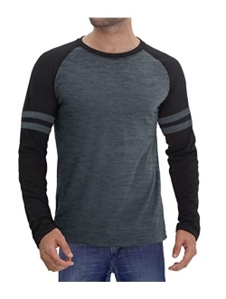 Raglan Shirt Men Soft Sports Jersey - 3 Quarter/Long Sleeves Baseball Tee Shirts