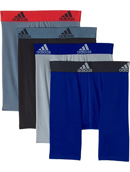 adidas Kids Performance Long Boxer Briefs Underwear 4-Pack (Big Kids)