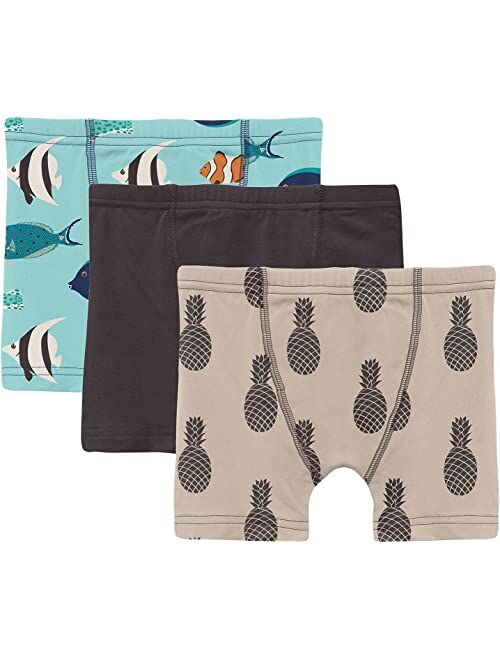 Kickee Pants Kids Print Boxer Briefs Set- 3-Pack (Big Kids)