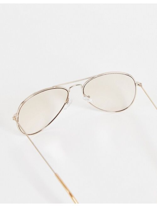 AJ Morgan Chris Aviator Sunglasses In Gold mirror