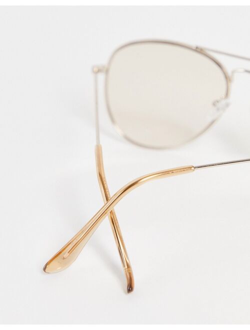 AJ Morgan Chris Aviator Sunglasses In Gold mirror