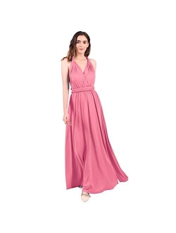 Olemek Women Transformer Evening Long Prom Dress Convertible Multi-Way Twist Wrap Bridesmaid Maxi Party Infinity Dress with Bandeau