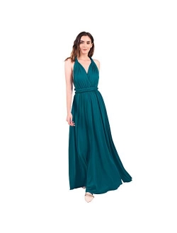 Olemek Women Transformer Evening Long Prom Dress Convertible Multi-Way Twist Wrap Bridesmaid Maxi Party Infinity Dress with Bandeau