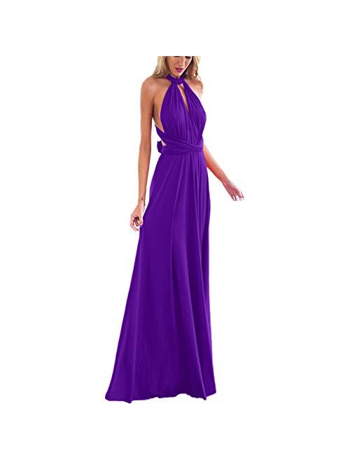 Olemek Women Transformer Evening Long Prom Dress Convertible Multi-Way Twist Wrap Bridesmaid Maxi Party Infinity Dress with Bandeau