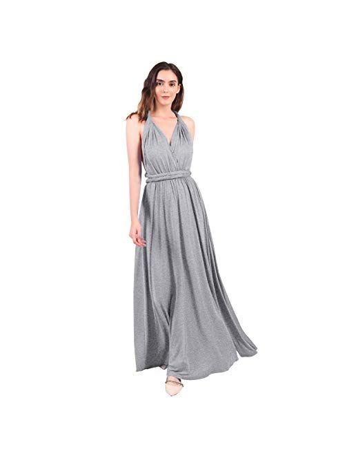 Olemek Women Transformer Evening Long Prom Dress Convertible Multi-Way Twist Wrap Bridesmaid Maxi Party Infinity Dress with Bandeau