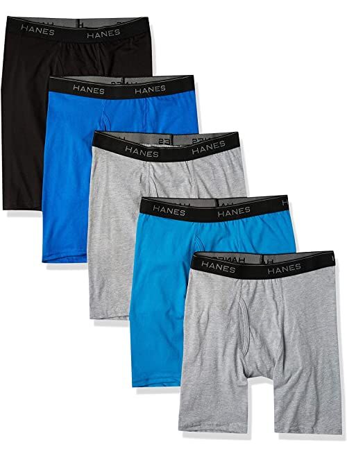 Hanes Boys' 5-Pack Longer Length Boxer Briefs