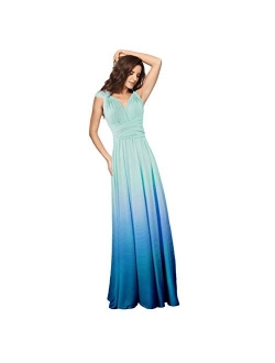 Imekis Womens Bridesmaid Dress Transformer Convertible Multi Ways Wrap Wedding Cocktail Long Evening Dress Formal Ball Gown