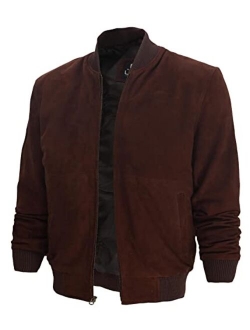 Mens Suede Jacket - Real Leather B2 Bomber Flight Jackets for Men